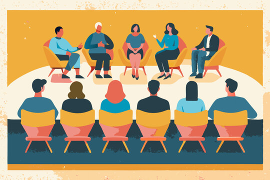 Diverse Audience Attending a Professional Seminar Discussion