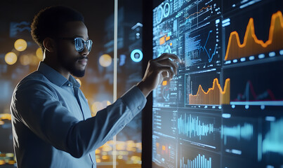 Futuristic Business Collaboration: AI-Driven Strategies, Augmented Reality Insights, Virtual Reality Simulations, and Holographic Financial Data for Smart Office Innovation