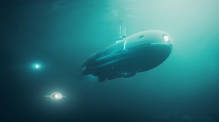 A high tech submarine navigates the mysterious and murky waters of the Bermuda Triangle encountering unidentified objects in the distance as it ventures into the unknown