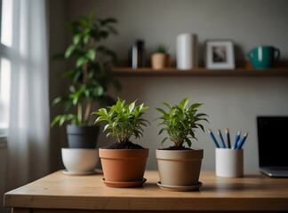 plant in a pot on the table