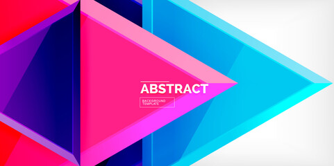 Abstract background - glossy triangles. Vector Illustration For Wallpaper, Banner, Background, Card, Book Illustration, landing page