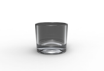 Glass front view with shadow 3d render