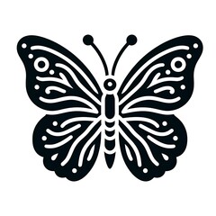 Butterfly Icon in Black Isolated in White Background. Butterfly Logo Symbol for Graphic Resources Vector Design