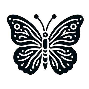 Butterfly Icon in Black Isolated in White Background. Butterfly Logo Symbol for Graphic Resources Vector Design