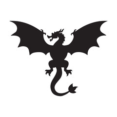 Black Dragon vector art illustration