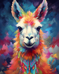 Gift a friend a multicolor lama with a delightful Large Wall Art