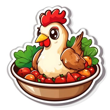 recommend clip art: A clipart sticker of Methi chicken Generative AI