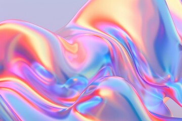 Vibrant Holographic Fluid Geometry, a striking visual display of colorful 3D shapes with a dynamic dispersion effect, perfect for modern art and design projects.