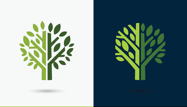tree icon forest logo forestry nature green eco friendly environment sustainable business symbol, timber wood timbering growth concept, vector illustration
