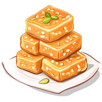 recommend clip art: A clipart sticker of Kaju barfi Generative AI