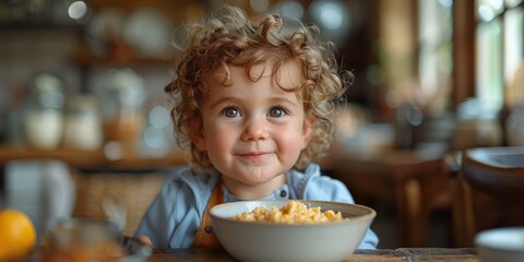 Happy Toddler Enjoying Meal