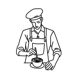 male barista making coffee