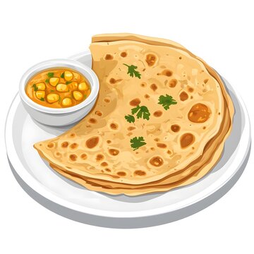 recommend clip art: A clipart sticker of Aloo paratha Generative AI