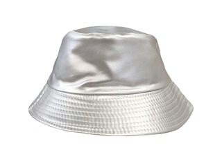 White leather bucket hat PNG transparent.