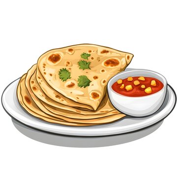 recommend clip art: A clipart sticker of Aloo paratha Generative AI
