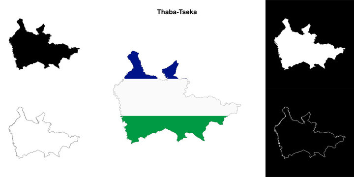 Thaba-Tseka district outline map set