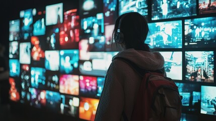 A digital screen displaying career advice quotes and tips.