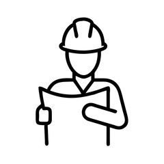 Dynamic Architect with Blueprints and Hard Hat Leading the Way in Modern Architecture Vector






