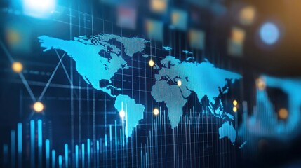 A graph showing the growth of worldwide business over the years, with key milestones highlighted.