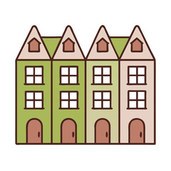 Naklejka premium A Row of Elegant Townhouses Showcasing Modern Architectural Design