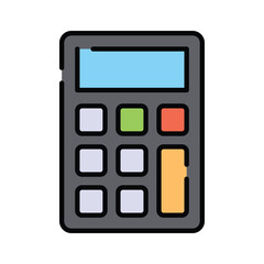 Digital calculator vector design, mathematical calculation equipment in modern style