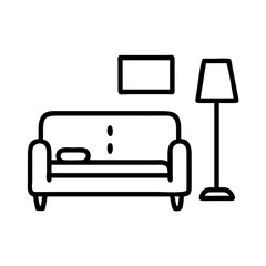 tranquil minimalist space with a plush sofa and subtle decor elements
