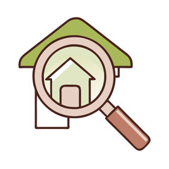 Uncover Hidden Gems in Real Estate Magnifying Glass House Icon
