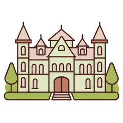 Obraz premium Majestic Luxury Home with Exquisite Detailing and Expansive MultiStory Layout Vector Art