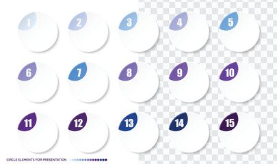 Bullet Circle 15 number sell, text boxes for presentation. 