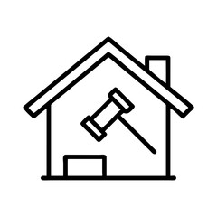 Real Estate Justice House with Gavel Vector Illustration Design
