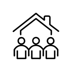 Family and Friends Enjoying Time Together by a Lovely House Icon Vector Artwork
