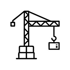 Obraz premium Creative Vector Artwork of a Construction Crane Moving Building Materials 