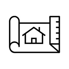 innovative house floor plan rolledout in a stunning vector blueprint design





