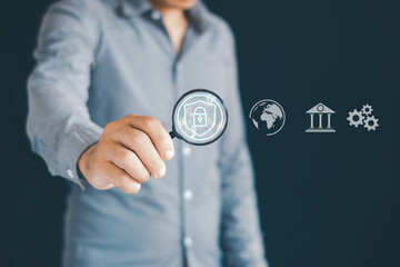 Protect data, secure Internet access, network security and privacy of future technologies and networks Virtual screen interface