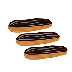 eclairs dessert or pastry vector illustration