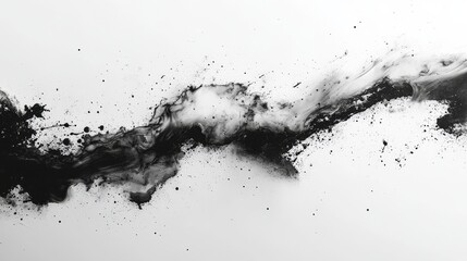 Obraz premium Abstract black and white ink splash with