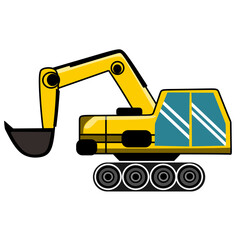 excavator vehicle vector illustration