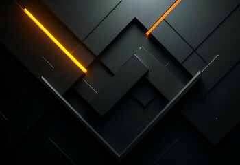 There is a black background, and a bright yellow light is emerging from it