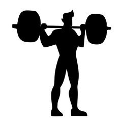 silhouette of a person lifting weights