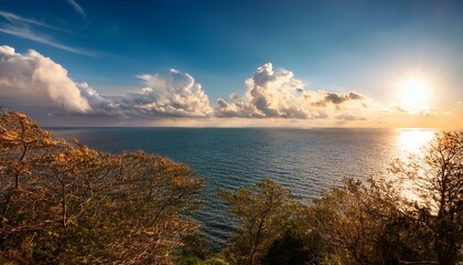 【風景イラスト】美しい海岸の夕日【背景素材】