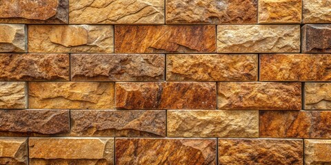 Elegant seamless brown granite block wall texture suitable for building exteriors, enhancing design projects with its