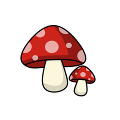 red cap mushroom vector illustration