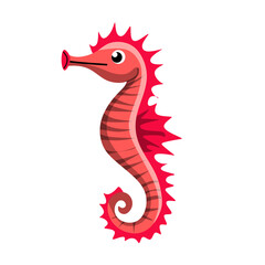 red Seahorses vector illustration