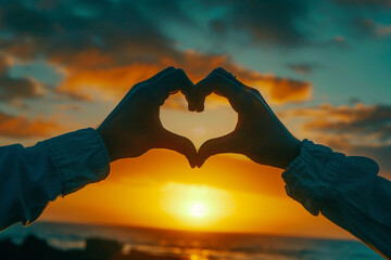 Beautiful decorative heart in strong human hands