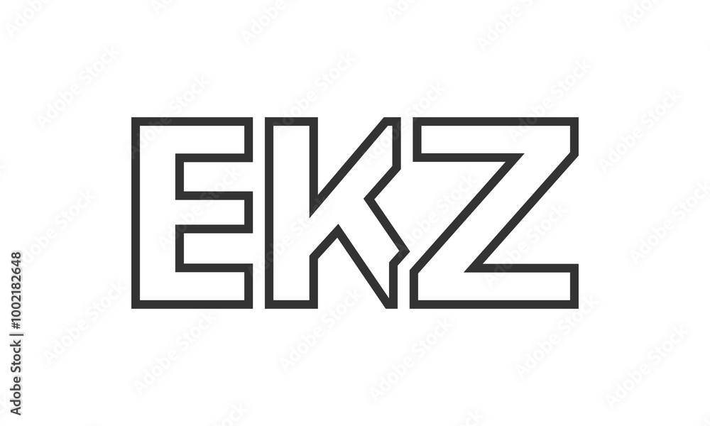 Poster ekz logo design template with strong and modern bold text. initial based vector logotype featuring s