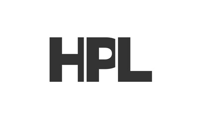 HPL logo design template with strong and modern bold text. Initial based vector logotype featuring simple and minimal typography. Trendy company identity.