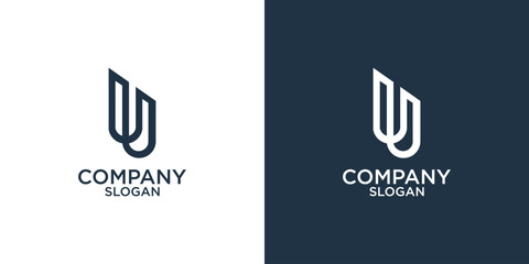 letter u abstract monogram logo design vector