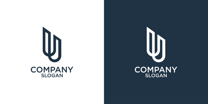 letter u abstract monogram logo design vector