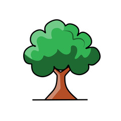 tree with green leaves vector illustration