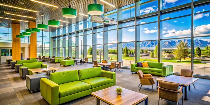 Innovative learning environments at Utah Valley University merge modern interior design with functionality, fostering
